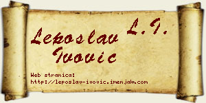 Leposlav Ivović vizit kartica
